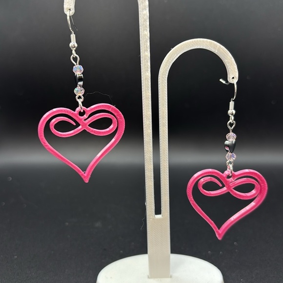 Pink Heart Earrings - Picture 6 of 6